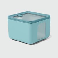 recipiente cuadrado para alimentos de polipropileno verde agua - s