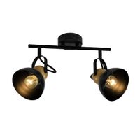 neeper - foco de techo de metal color negro 33 cm e27 max 25 w