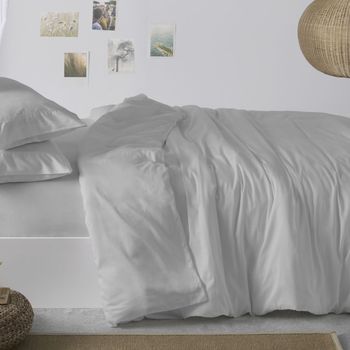 Juego De Funda Nórdica Algodón 100% Algodón 180 X 190/200 Cm - Gris - Burrito Blanco
