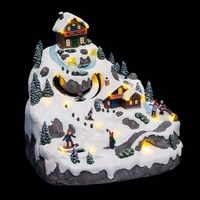 pueblo de vacaciones de montana musical iluminado con 18 led