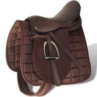 set de montura de caballo de 16 y cuero marron 14 cm 5 en 1 vidaxl