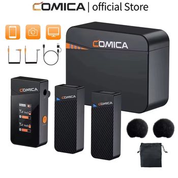 Micrófono Lavalier Inalámbrico COMICA Vimo C 2.4G con Estuche de Carga, Micrófono de Solapa para Cámara, Teléfono Inteligente, Podcast, Entrevista, Vlog