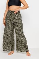 yours pantalones anchos negros y beige de grecas griegas mujer curvy y tallas grandes yours