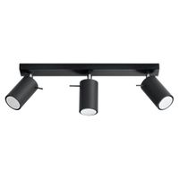 lampara de techo negro acero alt 16 cm