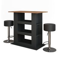 set de mesa de bar repose 110 x 65 cm con 2 taburetes de bar vicco