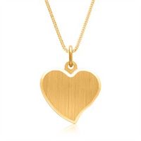 14 quilates cadena de oro con colgante de corazon grabable