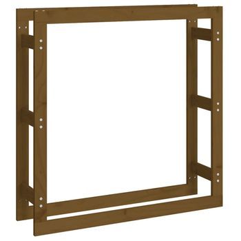 Estante Para Leña Madera Maciza Pino Marrón Miel 100x25x100 Cm Vidaxl