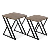 mesa auxiliar para el salon la habitacion o la cocina moderna mesilla baja marron y negro 50x45x45cm
