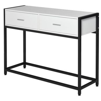 Mesa de consola 120x34x81 cm negro y blanco