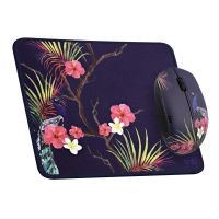 raton tnb bumwxtropi inalambrico ergonomico morado con alfombrilla pavo real