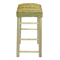 taburete alto con asiento de esparto 60 cm