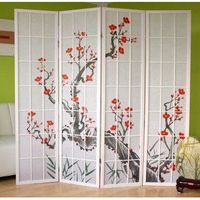 biombo japones de 4 paneles en madera blanca 176x175 cm par06017