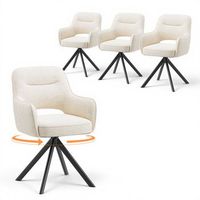 juego de 4 sillas giratorias smartue premium medio reposabrazos 550x620x840 cm - beige