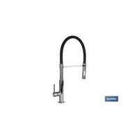 grifo cocina monomando tubo flexible negro 25mm modelo nyassa