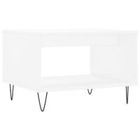 mesa de cafe - mesa de centro madera de ingenieria blanca 60x50x40 cm
