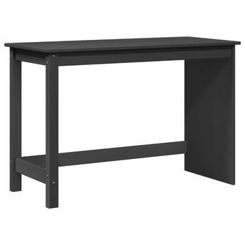 Escritorio Gris 112 X 50 X 75 Cm Madera De Pino Macizo Vidaxl