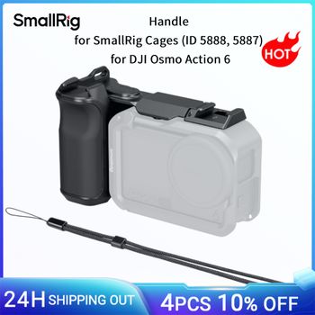 Empuñadura SmallRig para Jaulas SmallRig (ID 5888, 5887) para DJI Osmo Action 6 con Adaptador de Zapata Fría y Botón de Obturación Plegable -6259