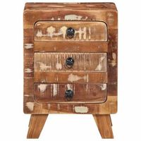 mesita de noche 2 uds  mesilla de noche 37x32x50 cm madera maciza reciclada