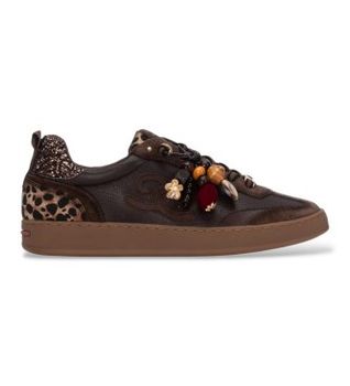 Carmela para mujer. 16415201-MARRON Zapatillas de Piel 164152 marrón (38), Plano, Cordones, Casual