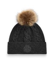 lauren ralph lauren para mujer 454p23548002 gorro de punto con pompon y escudo negro osfa casual gris sintetico