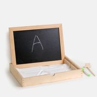 bandeja sensorial de madera natural con pizarra y arena  set educativo 3 en 1 para aprendizaje tactil 3095