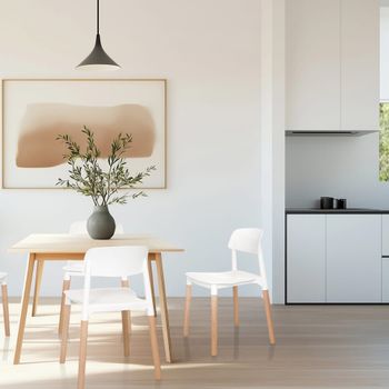 Silla de plástico sin apoyabrazos blanco
