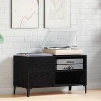 vidaxl mueble para discos de vinilo roble negro 845 x 38 x 48 cm