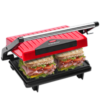 aigostar warme 30hhh r parrilla electrica 750w sandwichera y maquina de panini tostadora con revestimiento antiadherente asa de toque frio libre de bpa diseno exclusivo