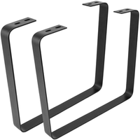 primematik - pies rectangulares para mesita y banqueta patas en acero negro 480 x 45 x 420 mm 2-pack ip02300