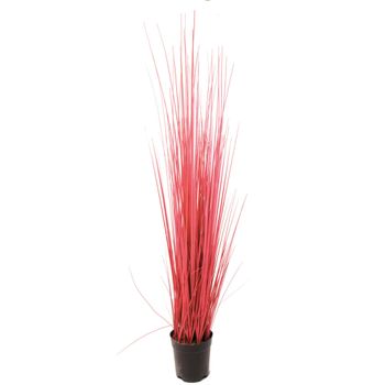 Césped en maceta artificial rojo h100