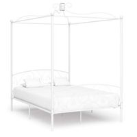 estructura cama con dosel sin colchon metal blanco 140x200 cm vidaxl