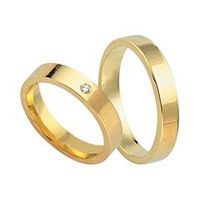 alianzas oro amarillo 18 quilates con diamante