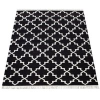 alfombra de lana kenolia negro 60x110 cm