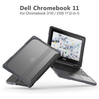 Funda para portátil Dell ChromeBook 11,6 pulgadas modelo 3100 3110 2 en 1 protección de cuerpo completo cubierta para portátil con orificios para disipador de calor PC + TPU