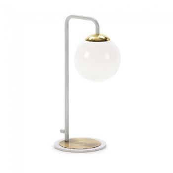 Lámpara de mesa moteo blanco-oro