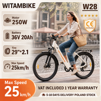 bicicleta electrica witambike w28 de 29 pulgadas con neumaticos gruesos para desplazamientos bateria de 36v 20ah motor de 250w 7 velocidades alcance de hasta 120 km bicicleta electrica para