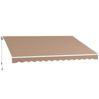 outsunny toldo para balcon 350x250 cm con manivela de metal impermeable y anti-uv para jardin terraza ventanas marron   aosom espana