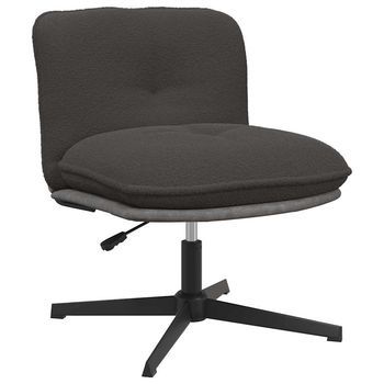 Silla De Oficina Giratoria Imitación Lana Rizada Gris Oscuro Vidaxl