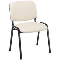 silla de conferencia ken simil cuero crema 53x53x83 cm clp