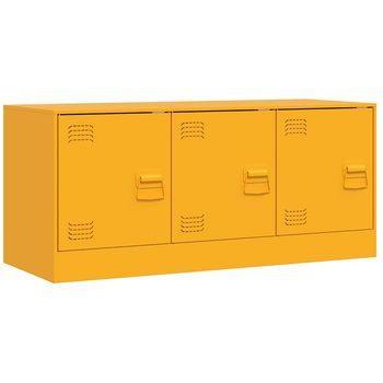 Mueble Para Tv De Acero Amarillo Mostaza 99x39x44 Cm Vidaxl