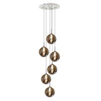 lampara colgante comedor 6 luces altura regulable cristal gris zmh