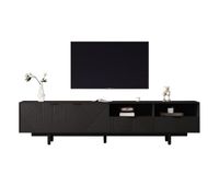 mueble tv 200 cm - con 3 compartimentos y 2 cajones - tv de 90 pulgadas de capacidad maxima - negro