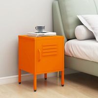 mesita de noche - mueble para dormitorio - acero - naranja 35x35x51cm