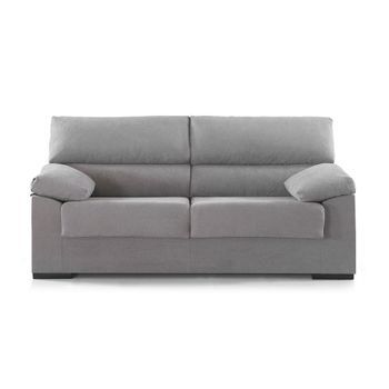 Sofá 3 Plazas 180 Cm Denver, Estructura Madera Tapizado Antimanchas, Color Gris
