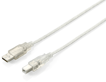 CABLE USB-A 2.0 EQUIP TIPO A - B TRANSPARENTE 5M