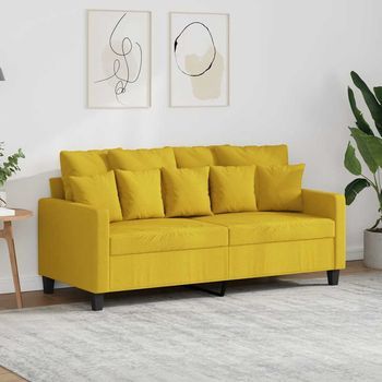 Sofá De 2 Plazas | Sofá De Salón | Sofá De Descanso De Tela Amarillo Claro 140 Cm Cfw687934