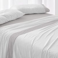 juego de sabanas 50 algodon diseno naif azul 135 x 190200 cm - gris - burrito blanco
