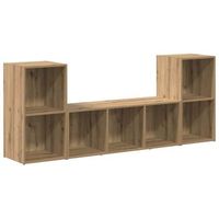 conjunto de mueble de tv 3 uds  mueble de salon  gabinete de tv marron madera contrachapada