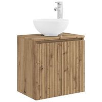 vanidad con lavabo de pared roble artisan 495 x 35 x 63 cm vidaxl