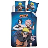 juego de cama naruto 140x200 cm - funda nordica y funda de almohada de microfibra
